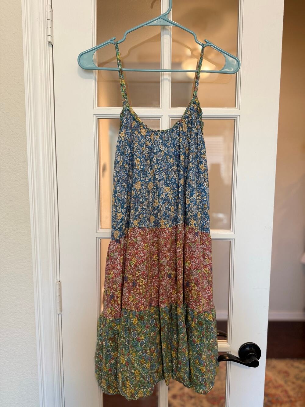 Natural Life XS/S Floral Patchwork Tiered Midi Sundress Boho